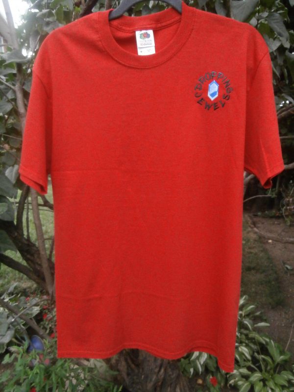 Red Embroidered Tee Shirt