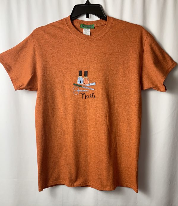 Burnt Orange Embroidered Tee(Nails) - Image 5