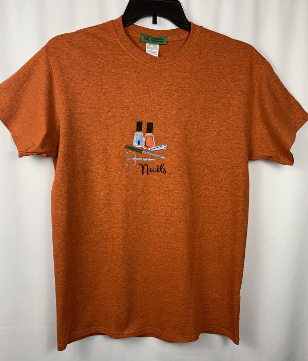 Burnt Orange Embroidered Tee(Nails) - Image 4