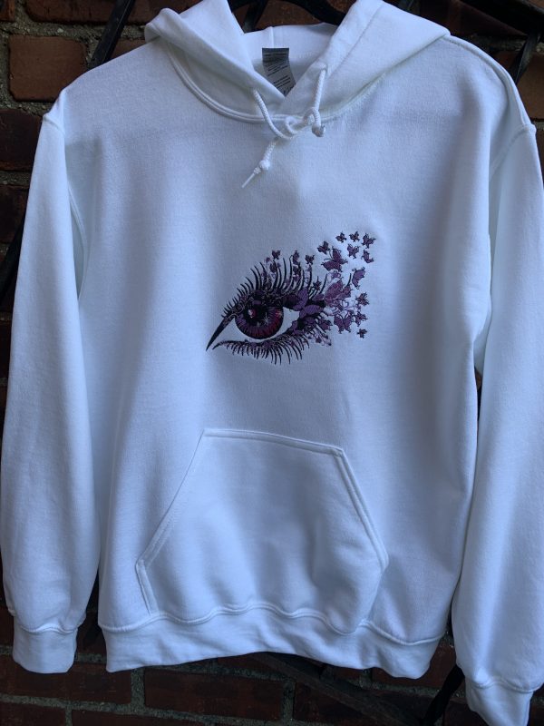 White Hoodie (Eye And Butterflies} - Image 2