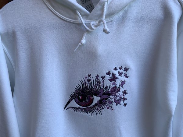 White Hoodie (Eye And Butterflies} - Image 5