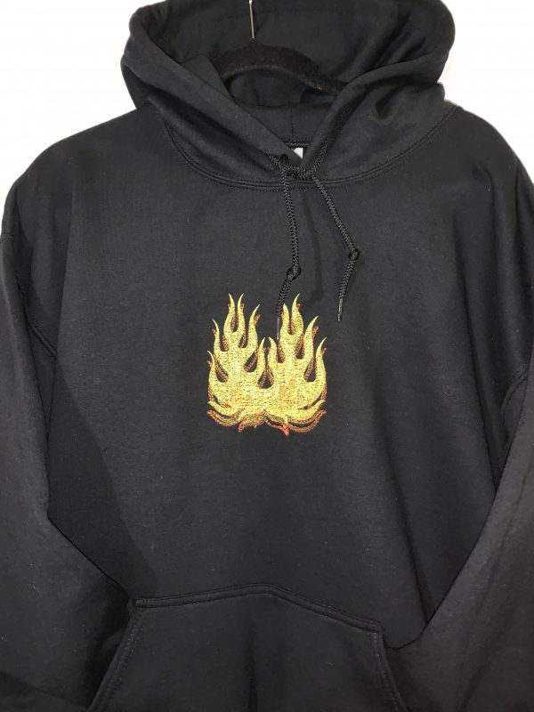 Black Pullover Hoodie(Fire) - Image 2