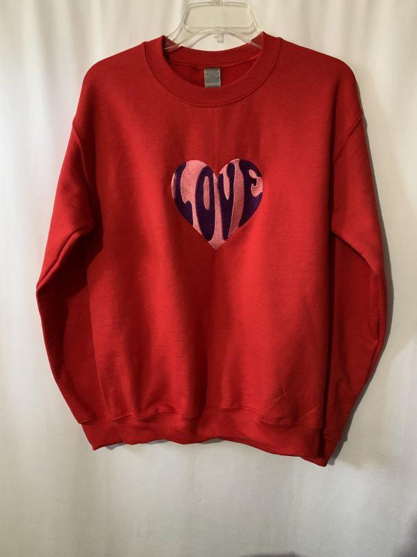 Pink Crew Neck Sweatshirt (L O V E) - Image 4