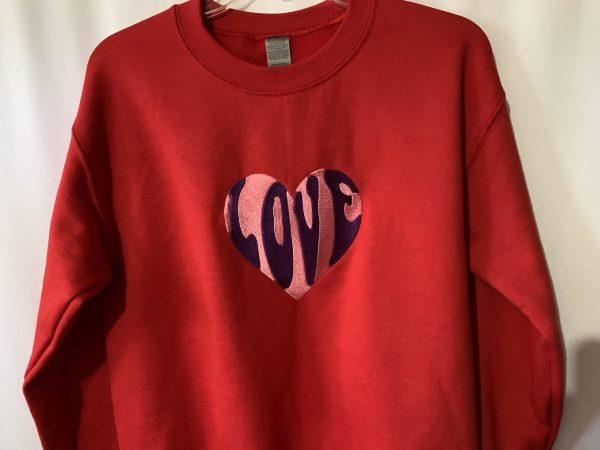 Pink Crew Neck Sweatshirt (L O V E) - Image 3