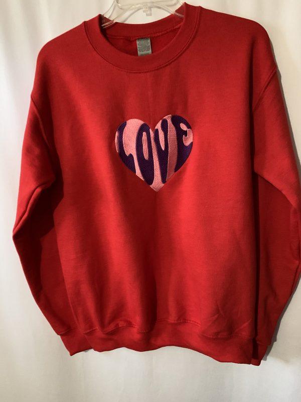 Pink Crew Neck Sweatshirt (L O V E)