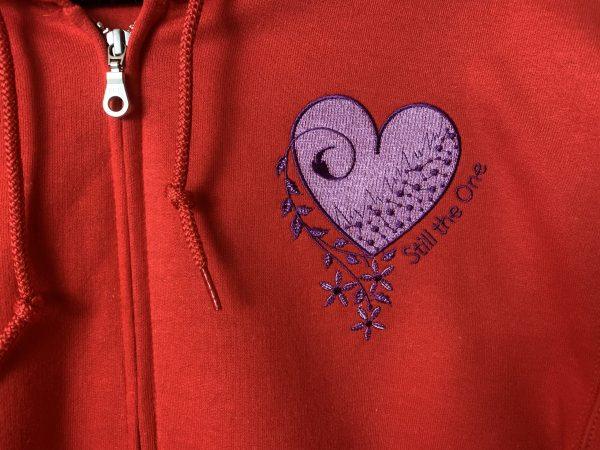 Red Zip Hoodie (Purple Heart) - Image 2