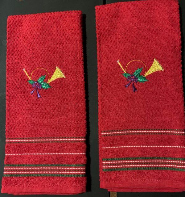 Red Embroidered Kitchen towels