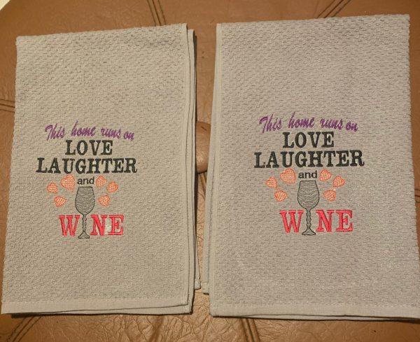 Kitchen Towels(Love, Laughter, Wine)