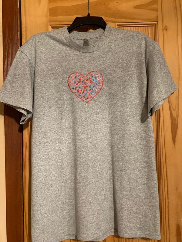 Gray Tee (Valentine Hearts) - Image 3