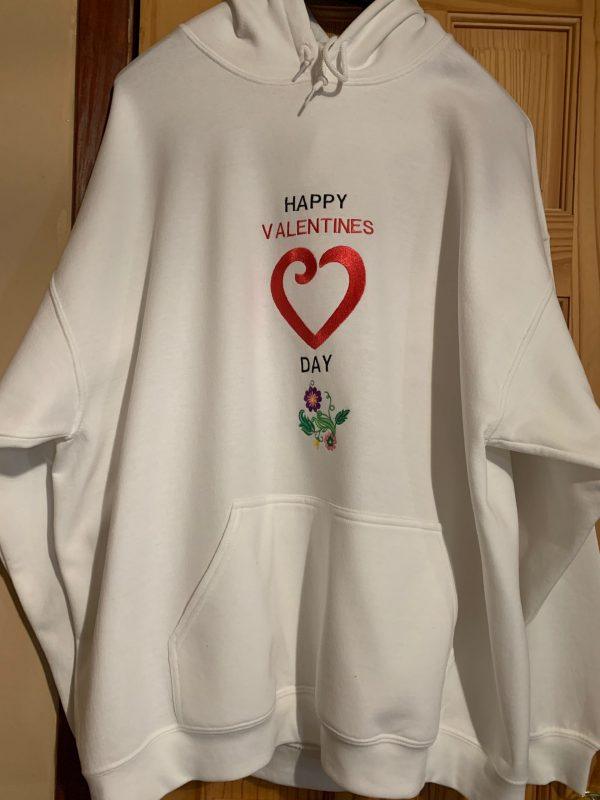 White Hoodie(Heart And Flower)