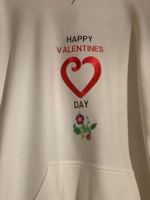 White Hoodie(Heart And Flower) - Image 4