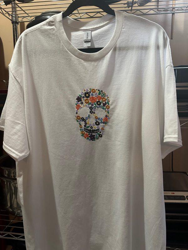 White Tee (Floral Skull) - Image 4