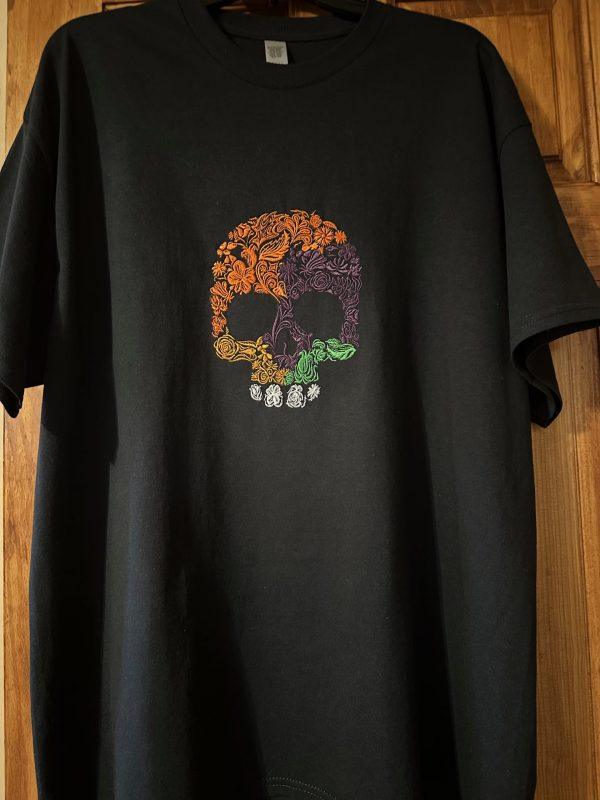 Black Tee(Floral Skull)