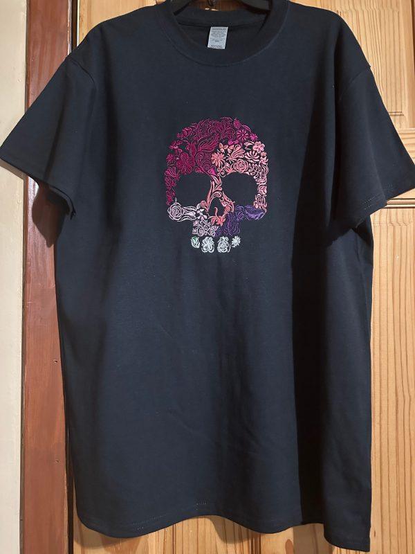 Black Tee(Floral Skull ) - Image 5