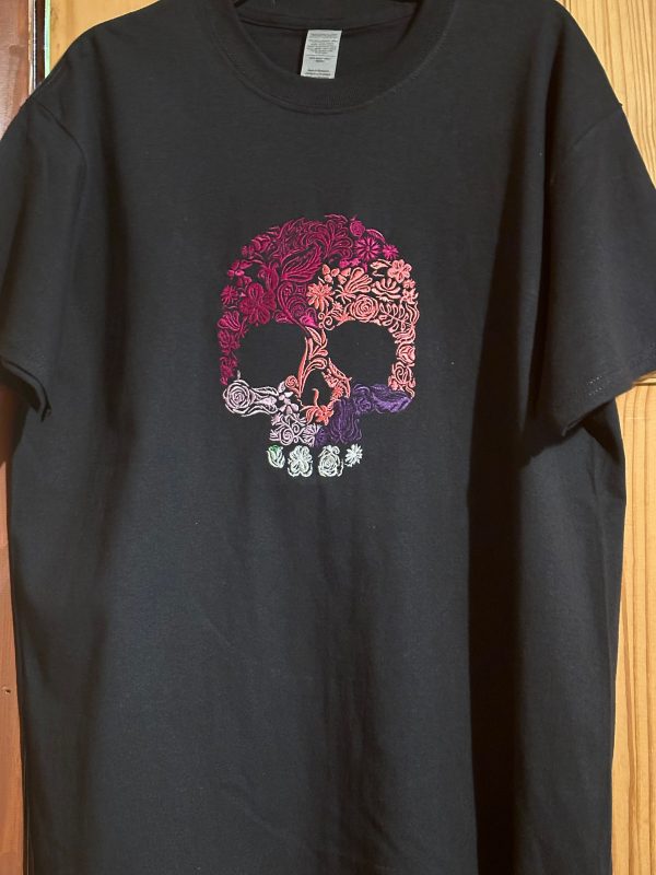 Black Tee(Floral Skull ) - Image 4