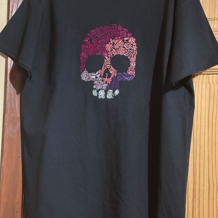 Black Tee(Floral Skull )