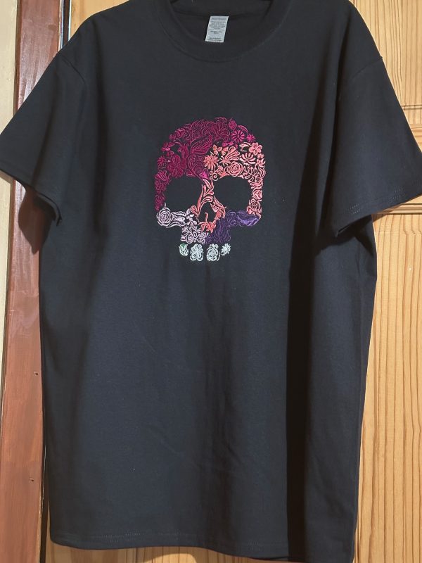 Black Tee(Floral Skull )