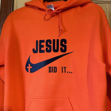 Orange Pullover Hoodie(Jesus Did It)