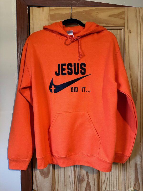 Orange Pullover Hoodie(Jesus Did It) - Image 3