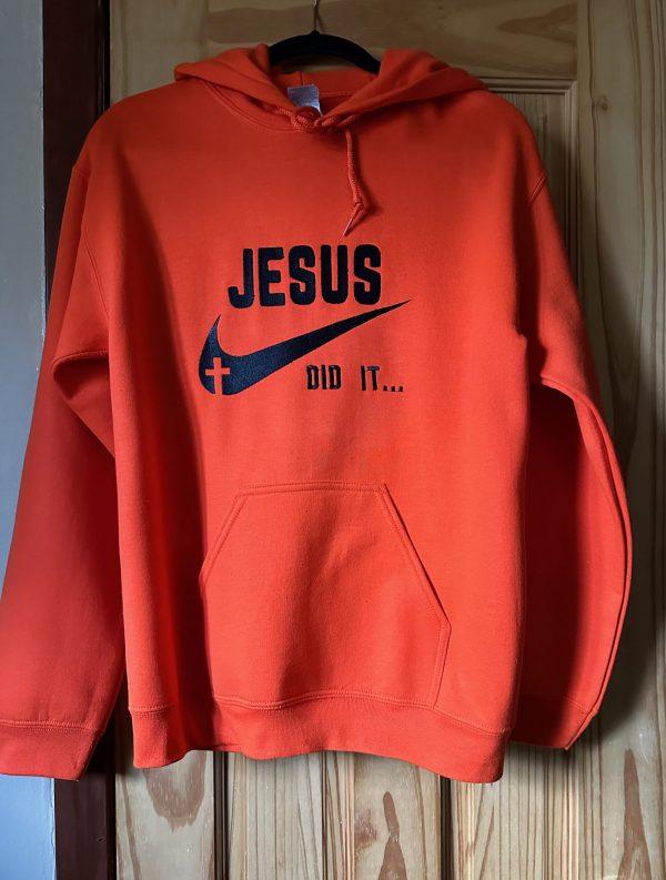 Orange Pullover Hoodie(Jesus Did It) - Image 2