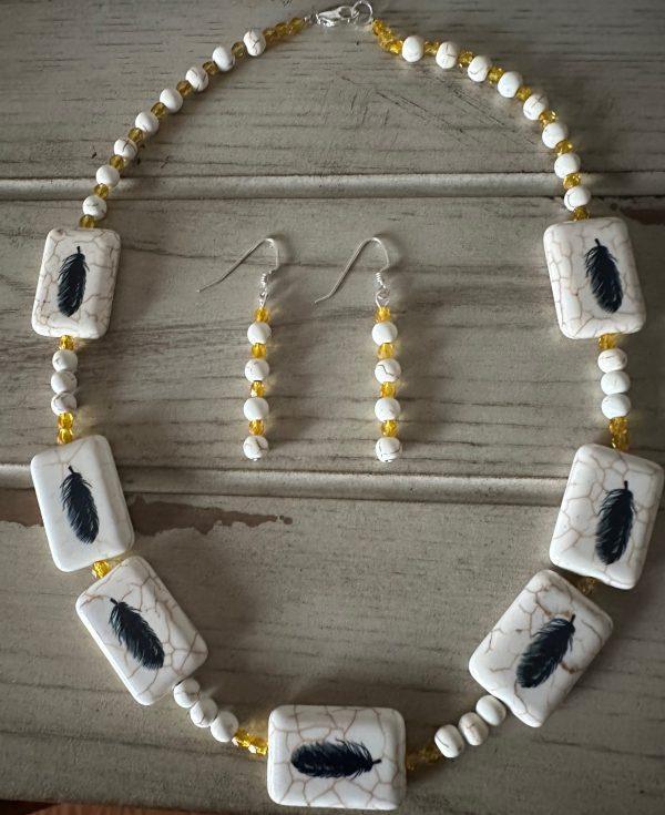 Stone and Glass Beaded Necklace Set