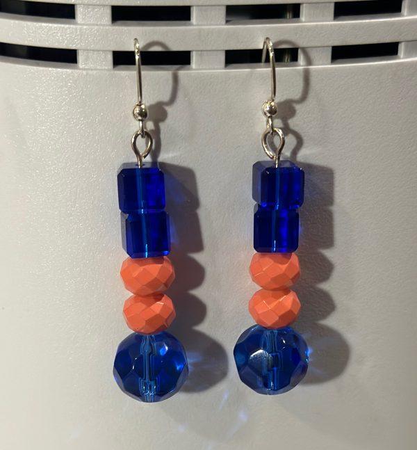 Blue/Coral beaded necklace Set - Image 5